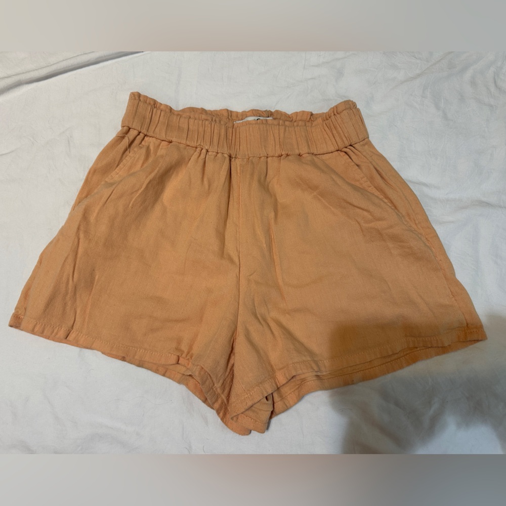 Hollister Orange High Waist Shorts with Relaxed Fit